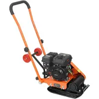 Vevor Benzin Rüttelplatte, 2 PS (79 CC) Motor, 5250 U/min Vibrationsstampfer, Verdichter 8 kN Verdichtungsdruck, 410x315 mm Platte, Handgeführte Rütteler für Pflasterarbeiten, Asphalt & Fundamente