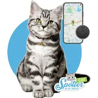 Spotter Pet | Der kleinste Katzen-GPS-Tracker | Zur Befestigung am Halsband | Aktivitätentracker | Ohne Abonnement