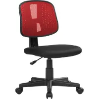 Dmora Bürostuhl Dlazeti, Arbeitsbürostuhl, Ergonomischer Bürositz, 49x43h81/93 cm, Schwarz und Rot