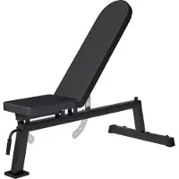 Gorilla Sports Hantelbank - 7-Fach Rückenlehne und 3-Fach Sitz Verstellbar, 148 x 56 x 44,5-123 cm, Multifunktion, aus Stahl, Schwarz - Trainingsbank, Schrägbank, Negativbank, Flachbank, Fitnessbank