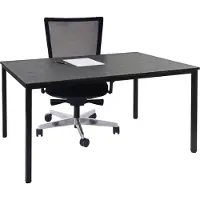 Mendler Schreibtisch Petrila, Konferenztisch Bürotisch Seminartisch, 120x80cm MDF schwarze Eiche-Optik
