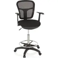 Hjh OFFICE TOP WORK 108 - Arbeitsstuhl Arbeitshocker Schwarz