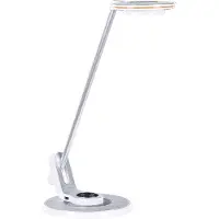 Beliani LED-Schreibtischlampe Weiß Metall USB-Port Dimmbar Verstellbarer Schirm Arm Helligkeitsregulierung Modern Büro Ausstattung Arbeitsleuchte
