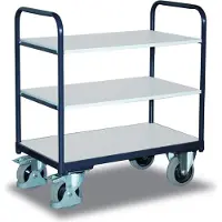 Cordes ESD Etagenwagen - Traglast 250 kg - Ladefläche 700 x 1.000 mm - 3 Etagen - Vollgummibereifung