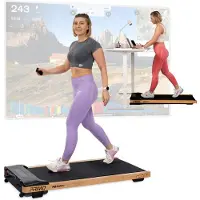Hop-Sport Laufband HS-850WP Primo, Walking Pad - Geschwindigkeit bis 8 km/h, Lauffläche 45x110 cm, 2,5-PS-Motor, Laufband für Zuhause mit Holzrahmen