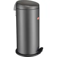 Wesco Abfalleimer CAPBOY Maxi in GRAPHIT matt mit Abfallvolumen 22 Liter / Treteimer