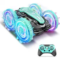 MODFU Ferngesteuerte Autos, Wasserdichtes RC Auto für Kinder, Amphibienfahrzeug, LED-Licht, ferngesteuert, Stunt & Offroad Spielspaß