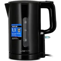 Clatronic Wasserkocher 1L | 900W | BPA frei | Einhandbedienung | Wasserstandsanzeige | Kettle | Überhitzungsschutz | WK 3834 schwarz