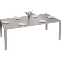 Mendler Alu-Esstisch MCW-N40, Tisch Bistrotisch Gartentisch Balkontisch, wetterfest 180x80cm hellgrau
