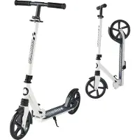 StarTech.com Kinderroller - Cityroller Tretroller, 2 Räder - Für Kinder ab 8 Jahren - Höhenverstellbarer Lenker - Rutschfestes Deck - Klappbar - Bis 100 kg belastbar - Schwarz/Weiß