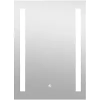 Mirlux Badezimmerspiegel mit LED-Beleuchtung & Heizung - Wandspiegel rechteckig- Anti-Kondensations-Duschspiegel - 90x65CM