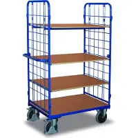 Cordes Etagenwagen - 2 Wände - 4 Etagen - (BxT) 600 x 1.000 mm - Traglast 500 kg