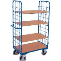 Cordes Paketwagen hoch mit 2 Gitterwänden + 4 Böden 500 kg Traglast Typ L + EasySTOP