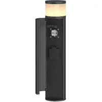 LUCANDE LED Sockelleuchte Corban , schwarz, Aluminium, Modern, LED Außenleuchte