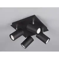 Meine Wunschleuchte Deckenstrahler 4-flammig Spots schwenkbar Schwarz, 24 x 24cm, mit GU10 LED