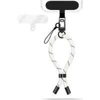 Nalia Wristy Edition - Lanyard Universal Handykette - Handgelenk-Schlaufe mit Metall-Karabiner - Mono Weiß