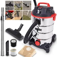 HECHT 8335 Z Industriesauger mit Steckdose Set | Nass- & Trockensauger | 35 Liter | 1400 W