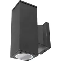 Aigostar Fassadenleuchte Wandleuchte Eckig mit GU10 Fassung IP65 in Schwarz 2 Flammig mit LED Leuchtmittel kaltweiß