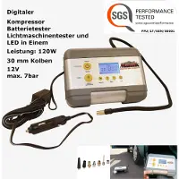 Mauk KFZ Multi- Kompressor 12V 7bar 4in1 Kompressor Batterietester Lichtmaschinentester LED-Lampe