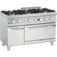 Bartscher Gasherd 70060 GB21 mit 6 Kochstellen und 126 Liter Backofen
