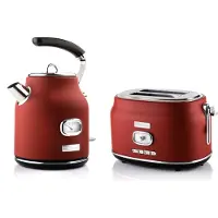 WESTINGHOUSE Retro Wasserkocher + Toaster 2 Schlitze - Rot