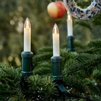 Hellum Lichterkette Weihnachtsbaum LED Filament, außen 20 teilig, Germany, Schaftkerzen, inkl. 2 Ersatzkerzen 430035