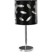 Licht-Erlebnisse Tischleuchte Schwarz 66,5 cm hoch E27 Nachttischlampe