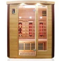 Dewello Infrarotkabine Infrarotsauna TORONTO 160cm x 110cm inkl. Vollspektrumstrahler, Bodenstrahler