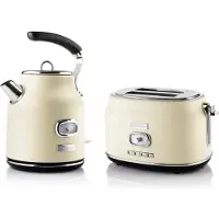 WESTINGHOUSE Retroline Frühstück-Set - Toaster & Wasserkocher - weiß