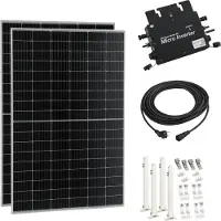 Pro-Tec Balkonkraftwerk 'Brusson' mit Halterung 800W + Inverter + 10m Kabel