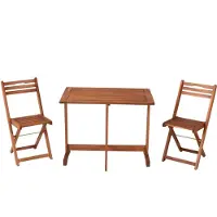 Merxx Balkonset Porto 3tlg., 2 Klappstühle, Klappentisch 90 x 60 cm - Eukalyptus