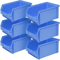 BRB-Lagertechnik 6x Sichtbox"CLASSIC" FB 3Z, LxBxH 350/300x200x145 mm, Inhalt 8,7 Liter, blau