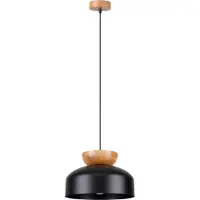 Sollux Pendelleuchte MARION Schwarz 1xE27 15W Holz/Stahl 130x29.5x29.5cm
