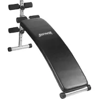 SPORTINATOR Einheitsgröße STR-2|Sit Up verstellbare Trainings Hantelbank grau