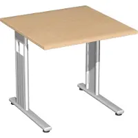 Geramöbel Schreibtisch feste Höhe, 800x800x720, Buche/Silber, S-618101-BS