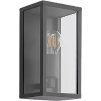 LINDBY Außenwandleuchte Peldar, anthrazit/klar, 26cm, Metall