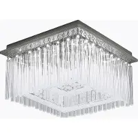 Globo LED Deckenlampe, Chrom, Glasstäbe, Kristalle, klar