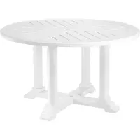 Casa Padrino Luxus Esstisch Weiß Ø 130 x H. 75 cm - Runder Küchentisch aus hochwertigen strapazierbarem Aluminium - Gartentisch