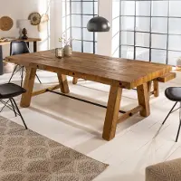 Riess Massiver Esstisch FINCA 165cm vintage braun recyceltes Pinienholz Industrial Design Esszimmertisch Küchentisch Tisch