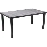 DELUKE Gartentisch FABIAN - Aluminium, Dunkelgrau, 162x90x75cm | Terrassentisch Wetterfest Outdoor Tisch