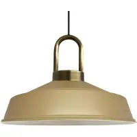 Bamyum Pendelleuchte Asletl-Lock Hängelampe aus Metall Ø40 cm Beige Lampe