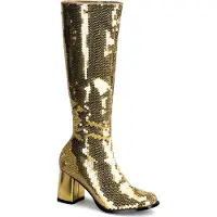 Bordello SPECTACUL-300SQ Damen Boots von , Gold , EU 45, US 15