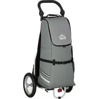 vidaXL Sunvello 3-in-1 Einkaufstrolley Einkaufswagen Fahrradanhänger Sackkarre, 53 x 43 x 110cm , Grau+Silber