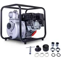 Scheppach PWP60 Benzin Wasserpumpe 60.000 L/h | 28m Föderhöhe | 7m Ansaughöhe | 2,8 bar | 5,3 PS Gartenpumpe Schmutzwasserpumpe Wasser Pumpe