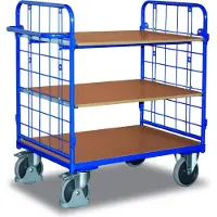 Cordes Paketwagen mit 2 Gitterwänden + 3 Böden 500 kg Traglast Typ M + EasySTOP