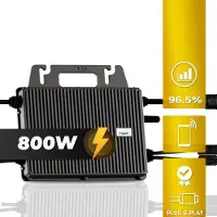 SUNNIVA TSUN Mikro-Wechselrichter 800 W TSOL-MS800 für Balkonkraftwerk, IP67 wetterfest, Plug-&-Play Installation, 2 MPPT, Bluetooth & WIFI, inkl. 5 m Anschlusskabel, Micro Inverter