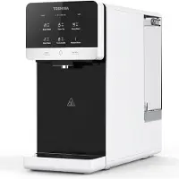 Toshiba Osmoseanlage, Wasserfilter Trinkwasser, Auftisch, Keine Installation, Heißwasserspender, Umkehrosmoseanlage, Mehrfach-Filterung, weiß
