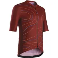 Gist PEAK Fahrradtrikot rot, leicht, atmungsaktiv, mit 3 Rückentaschen und Reißverschluss