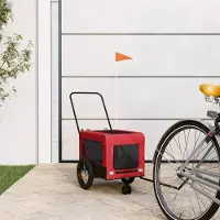Prolenta Maison Exclusive - Fahrradanhänger Hunde Rot und Schwarz Oxford-Gewebe & Eisen