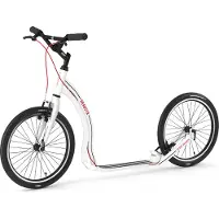 Yedoo Dragstr Sport Alloy Roller Scooter Tretroller - für Erwachsene und Teenager, bis 150 kg, mit Luftreifen 20/20 und verstellbarem Lenker Weiß